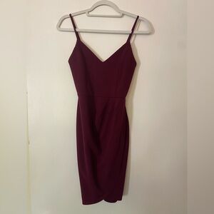 Lulu's Burgudy Cocktail Dress Spaghetti Strap